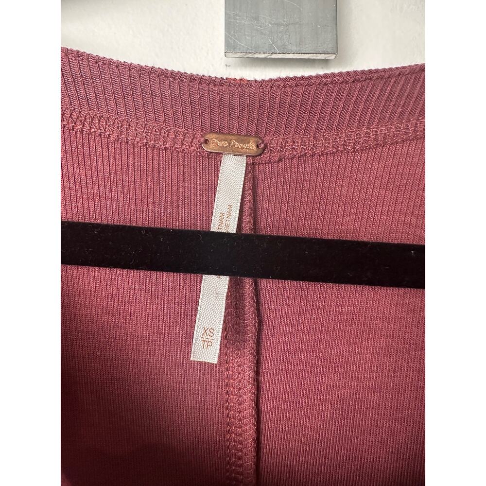 Free People Sunni Dress XS Wild Ginger Burgundy Tie back Knit Midi REVOLVE D6 - Picture 5 of 10